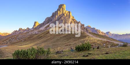 Sonnenaufgang am Passo di Giau Stockfoto