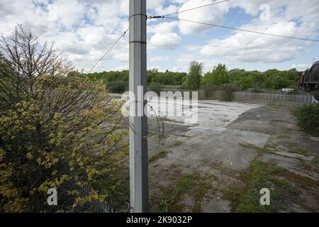 Weitwinkelansicht des Brachfeldes Stockfoto