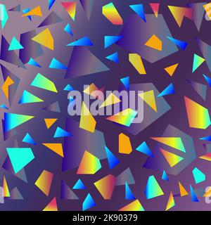 Muster aus Dreiecken mit Regenbogeneffekt, schöner Vektor-Kristallstruktur Stock Vektor