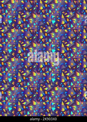 Muster aus Dreiecken mit Regenbogeneffekt, schöner Vektor-Kristallstruktur Stock Vektor