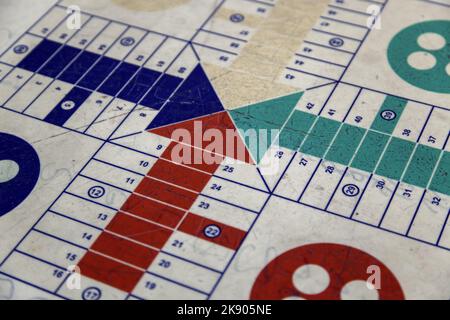 Detail des Brettspiels für Freunde und Familie, Spaß Stockfoto