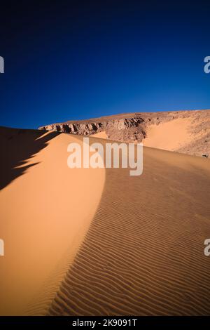 - Nahaufnahme Blick auf Dünen, Tassili nAjjer Nationalpark, Algerien Stockfoto