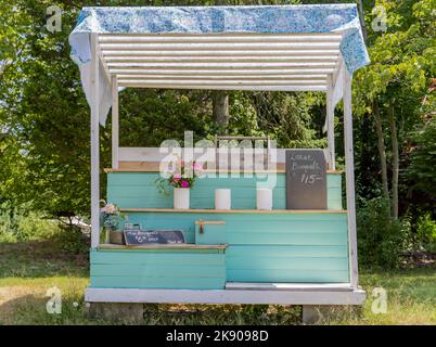 Shelter Island Farm Stand verkauft frische Schnittblumen Stockfoto