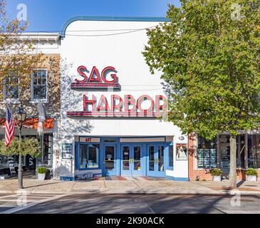 Vorderfassade des Sag Harbour Cinema Stockfoto