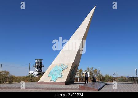 Aral Sea Memorial, Moynaq, Karakalpakstan Autonome Republik, Usbekistan, Zentralasien Stockfoto