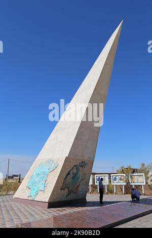 Aral Sea Memorial, Moynaq, Karakalpakstan Autonome Republik, Usbekistan, Zentralasien Stockfoto