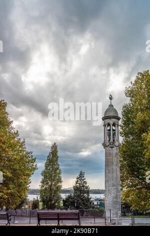 Mayflower Pilgrims Memorial am Town Quay in Southampton, Hampshire, England, Großbritannien Stockfoto