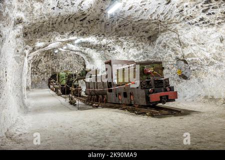 SONDERSHAUSEN, DEUTSCHLAND - SEP 18, 2016: Menschen besuchen das Bergbauwerk Sondershausen in Deutschland. 1996 als Touristenmine wiedereröffnet und als ha wiedereröffnet Stockfoto