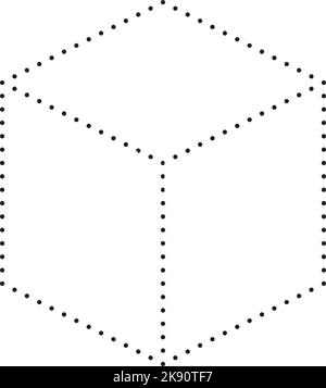 Tracing Cube, cuboid Form Linien Element für Vorschule, Kindergarten und Montessori Kinder Zeichnung Aktivitäten in Vektor-Illustration Stock Vektor