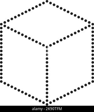 Tracing Cube, cuboid Form Linien Element für Vorschule, Kindergarten und Montessori Kinder Zeichnung Aktivitäten in Vektor-Illustration Stock Vektor