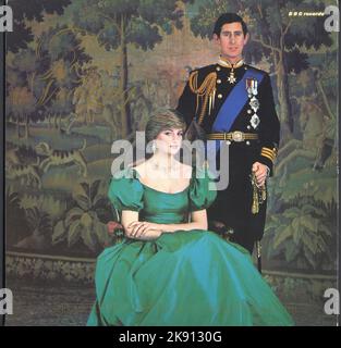 Hochzeit von Prinz Charles und Lady Diana, Musik vom Service, BBC-Album-Hülle Stockfoto