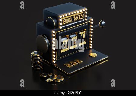 3D Rendering Big Win Spielautomat Stockfoto