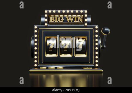 3D Rendering Big Win Spielautomat Stockfoto