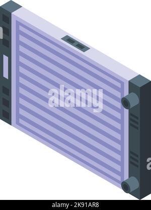 Isometrischer Vektor des Autoheizkörpersymbols. Motor reparieren. Klimaluft Stock Vektor