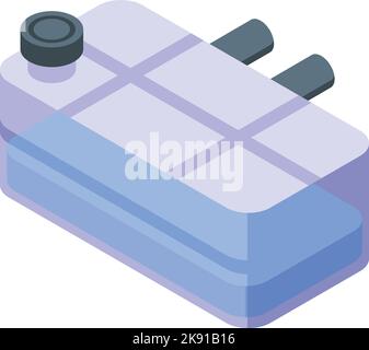 Symbol für Frostschutzbehälter, isometrischer Vektor. Autoservice. Klimaluft Stock Vektor