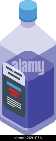 Isometrischer Vektor mit blauem Frostschutzsymbol. Autoservice. Kühlerservice Stock Vektor