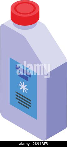 Symbol für Frostschutzmittel für Automotor – isometrischer Vektor. Service-Reparatur. Benzinflüssigkeit Stock Vektor