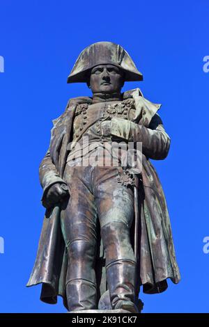 Denkmal für Napoleon I. (1769-1821), Kaiser der Franzosen, in Ajacio (Corse-du-Sud), Frankreich Stockfoto