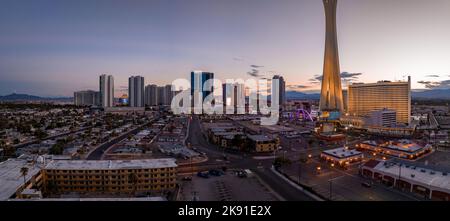 Panoramablick auf den Las Vegas Strip. Stockfoto