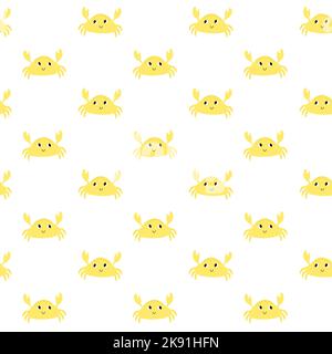 Vektor nahtlose Muster mit Crab.Underwater Cartoon Creatures.Marine background.Cute Ozean-Muster für Stoff, Kinderkleidung, Textilien, Verpackung Stock Vektor