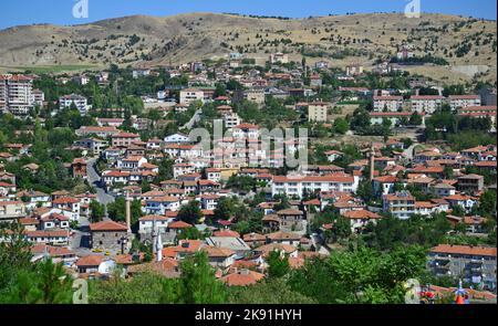 Die Stadt Ayas in Ankara, Türkei, ist eine Tourismusregion mit ihren alten Häusern und historischen Moscheen. Stockfoto