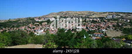 Die Stadt Ayas in Ankara, Türkei, ist eine Tourismusregion mit ihren alten Häusern und historischen Moscheen. Stockfoto