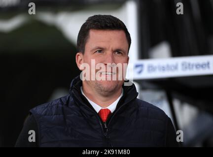 Exeter City-Manager Gary Caldwell vor dem Sky Bet League One-Spiel im Pride Park Stadium, Derby. Bilddatum: Dienstag, 25. Oktober 2022. Stockfoto