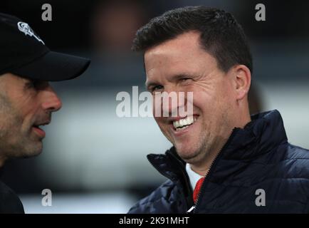 Exeter City-Manager Gary Caldwell vor dem Sky Bet League One-Spiel im Pride Park Stadium, Derby. Bilddatum: Dienstag, 25. Oktober 2022. Stockfoto