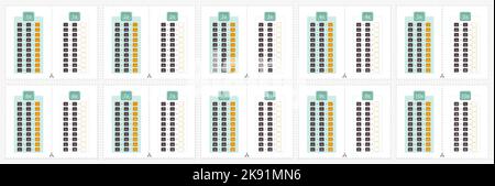 Satz von lernen und üben Multiplikation Tabelle von 1 bis 10, Multiplikation Chart mit der Antwort und für die Praxis. Vektorset. Stock Vektor
