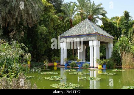 Majorelle Garden Yve Saint Laurent Pierre Berge Bergé Marrakesch Marokko Stockfoto