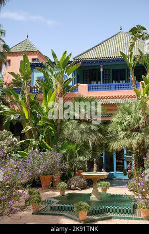 Majorelle Garden Yve Saint Laurent Pierre Berge Bergé Marrakesch Marokko Stockfoto