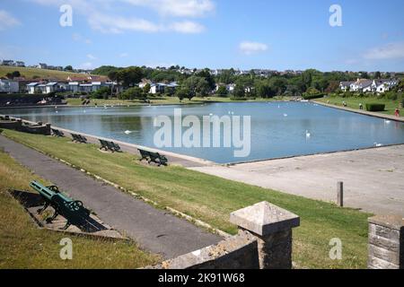 Marine Lake bei Cold Knap Gardens Barry South Wales UK Stockfoto