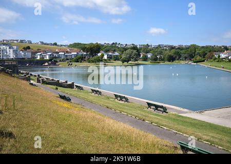 Marine Lake bei Cold Knap Gardens Barry South Wales UK Stockfoto