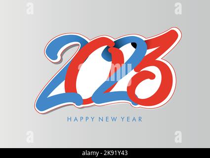 Eine Vektordarstellung eines „Happy New Year 2023“-Designs für den Hintergrund Stock Vektor