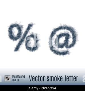 Rauch in Form des Prozentanwettes und bei Schild auf weißem Hintergrund Stock Vektor