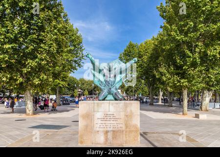 AIX EN PROVENCE, FRANKREICH - 19. AUG 2016: Statue zur Erinnerung an das Massaker an den armeniern durch die türken im Jahr 1915. Stockfoto