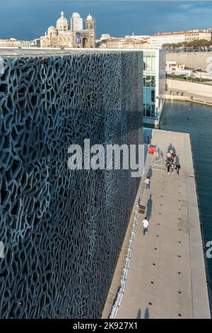 MARSEILLE, FRANKREICH - Okt 31, 2016: MUCEM, das Zivilisationsmuseum Europas und des Mittelmeers, wurde im Juni 2013 im Jahr der Europäischen Hauptstadt eröffnet Stockfoto