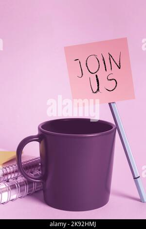 Inspiration zeigt Zeichen Begleiten Sie uns. Unternehmensübersicht Registrieren Sie sich in der Community Team oder Blog Melden Sie sich bei Social Media an Stockfoto