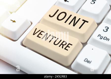 Schild mit dem Joint Venture. Business Idea Business Partnership, die gemeinsam von zwei oder mehr Unternehmen investiert wird Stockfoto