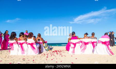 MIAMI BEACH, FL - 31. JULI 2013: Hochzeitsfeier von Jay und Juliet in South Beach in Miami Beach, USA. Nur 19 Prozent der Schwarzen leben in Miami an Stockfoto
