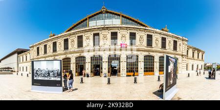 MARSEILLE, FRANKREICH, 10. JULI 2015: Blick auf den Bahnhof Saint Charles. Der Bahnhof wurde 1848 eröffnet Stockfoto