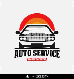 Auto-Service und Reparatur Auto Logo Design-Vektor, am besten für benutzerdefinierte Garage Shop Tuning Premium-Vektor-Vorlage Stock Vektor