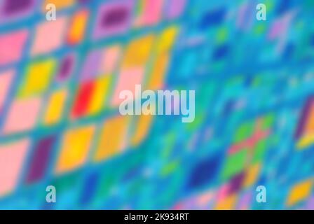 Unschärfe, Hintergrund und farbenfrohe Bilder einer ursprünglichen Zusammenfassung Stockfoto