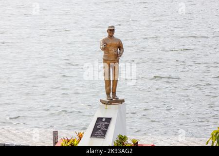 Buck-Statue in der Clube de Regatas do Flamengo in Rio de Janeiro, Brasilien - 15. Juni 2022: Buck-Statue, bekannt als Monstro do Lagoa im Rodrigo de frei Stockfoto