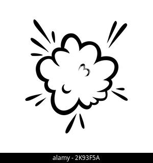 Comic Boom Effekt Wolken. Satz von Explosionsblasen und Rauch. Vektordarstellung auf weißem Hintergrund isoliert Stock Vektor