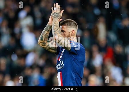 Paris, Frankreich - 25/10/2022, Sergio Ramos von PSG während der UEFA Champions League, Gruppe H Fußballspiel zwischen Paris Saint-Germain und Maccabi Haifa am 25. Oktober 2022 im Parc des Princes Stadion in Paris, Frankreich - Foto Elyse Lopez / DPPI Stockfoto