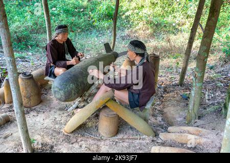 Reenactment des freigelassenen Gebietes im Zentrum der Cu Chi Tunnel, Vietnam. Der Ort, an dem der Vietnamkrieg stattfand und als Nationalstaaten anerkannt ist Stockfoto