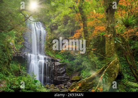 Der Yunsen-Wasserfall im Herbst, drei Schluchten, New Taipei City, Taiwan Stockfoto