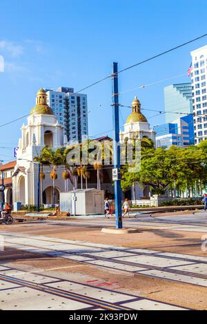 SAN DIEGO, USA - 11. JUNI: Berühmte Union Station am 11. Juni 2012 in San Diego, USA. Die Station im Stil der spanischen Kolonialzeit wurde am 8. März 1915 eröffnet Stockfoto