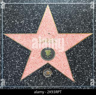 HOLLYWOOD - 26. JUNI: Shreks Star auf dem Hollywood Walk of Fame am 26. Juni 2012 in Hollywood, Kalifornien. Dieses Hotel liegt am Hollywood Blvd. Und ist es auch Stockfoto
